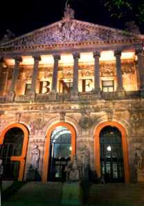 The Biblioteca Nacional by night.